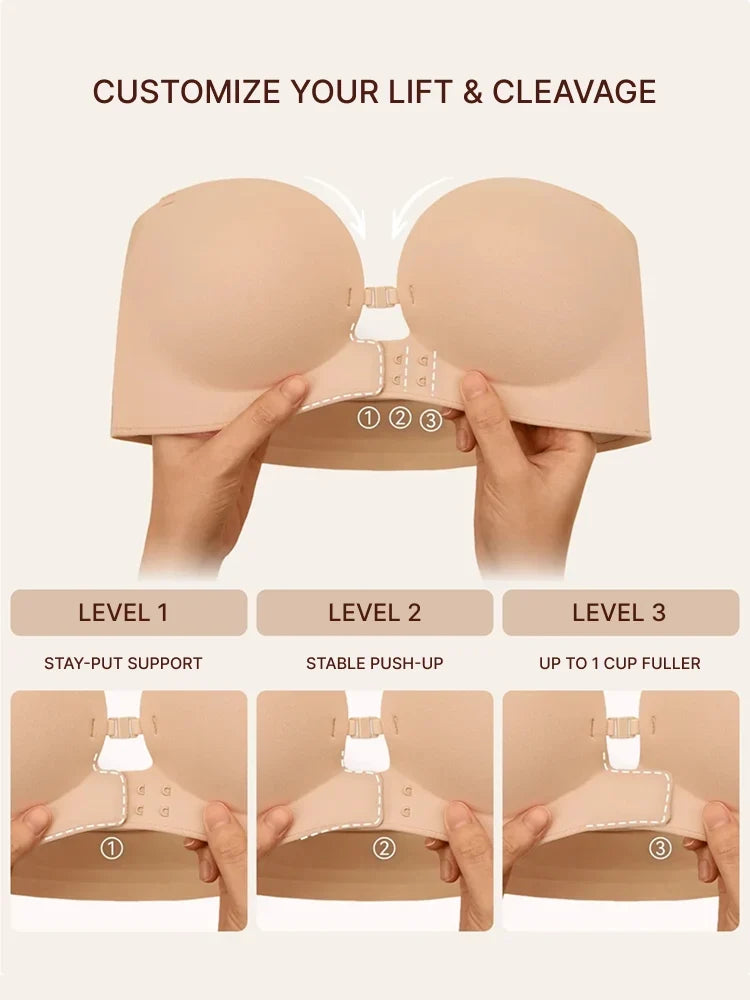 Strapelle™ Trägerloser Push-up-BH ohne Bügel – Rutschfester Halt & nahtloser Look
